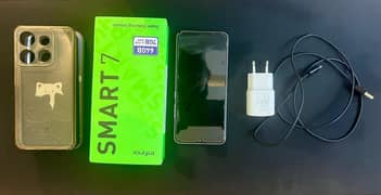 Infinix smart 7 box charger k sath