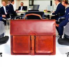 Life Time Partner|Handmade Full Grain Leather  Older Looks Briefcas