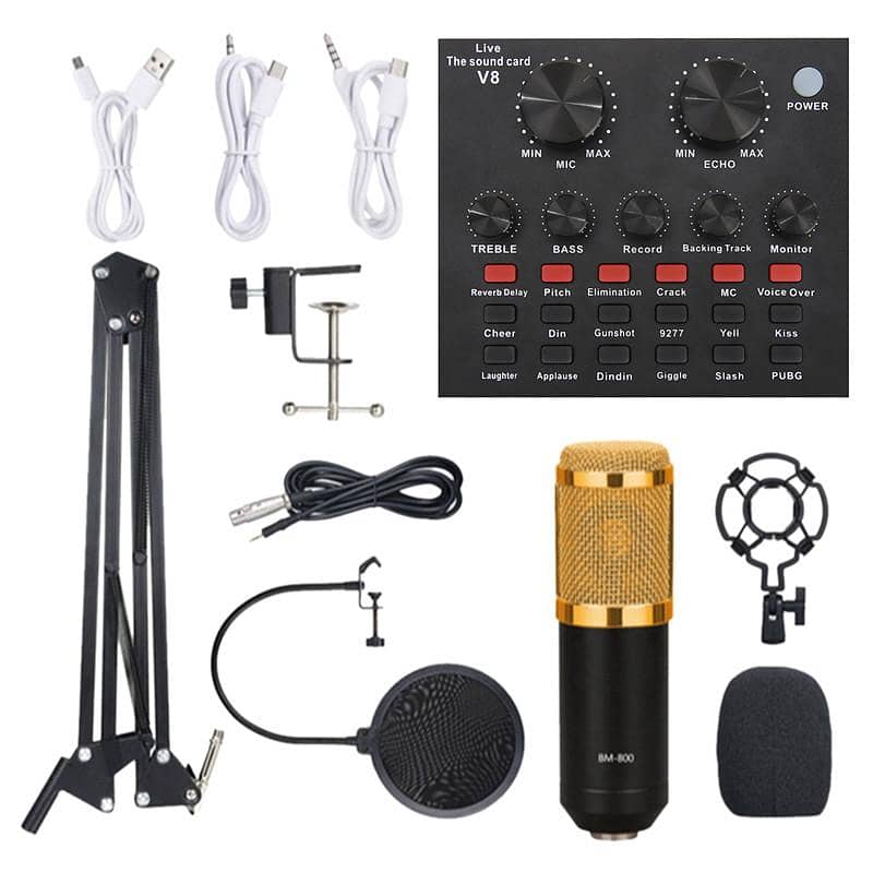 BM800 microphone with V8s sound card 1