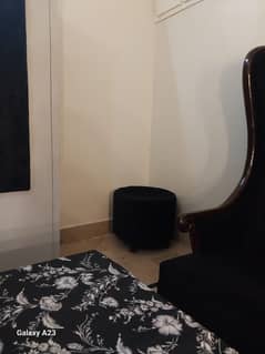 2 high back sofa and round table