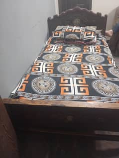 wooden double bed