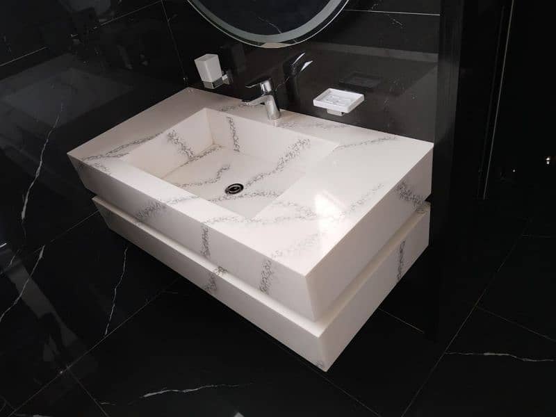 Crafted Edge Corian Hub all kind off vanities reciption counter Etc, 1