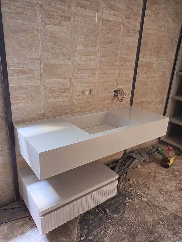 Crafted Edge Corian Hub all kind off vanities reciption counter Etc, 10