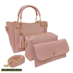 4-Piece Elegant Pink Handbag Set with Shoulder Strap and Wallet