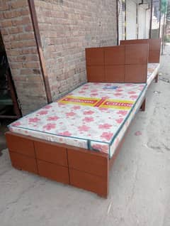 single bed with mattress/ 2 single beds with mattress