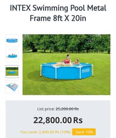 INTEX Swimming Pool Metal Frame 8ft X 20in