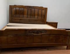 0321///512///0593 Bed King Size with side tables dressing solid wood