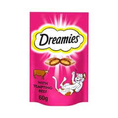 DREAMIES CAT FOOD TEMPTING BEEF 60 GM BASIC
