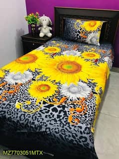 2 pcs cotton printed single bedsheet