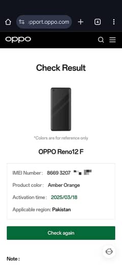 Oppo Reno 12f - Neat and Clean Mobile