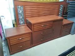 Double bed/King size bed/Dressing table/Bed set/Wooden bed/Furniture