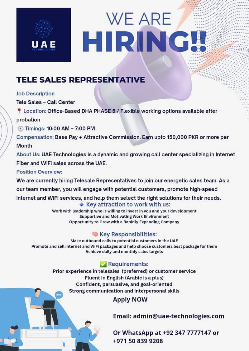 CSR- Sales Rep required for a dynamic and fast growing Call Center. 1