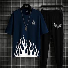 2 Pcs Men's and women Printed Micro Plain Track Suit
