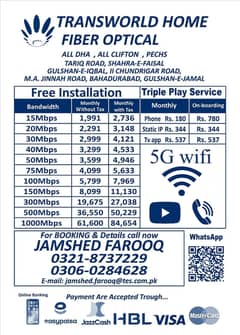Transworld Optic Fiber Internet And Landline Connection