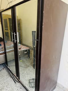 Wooden Double Door Wardrobe with mirror