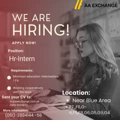 HR INTERN- FEMALE- ISLAMABAD -BLUE AREA