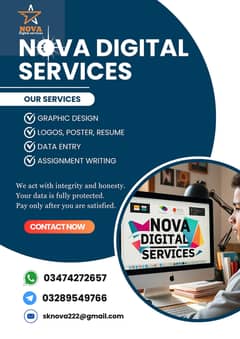 Graphic design, data entry, assignment writing;سستے داموں کام کروائیں