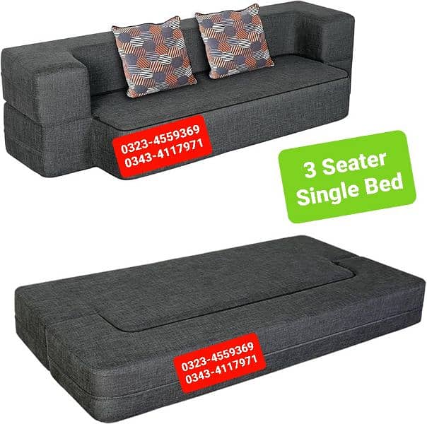Sofa cum bed Molty double bed folding bed /Foam Mattress/Dining Table 7