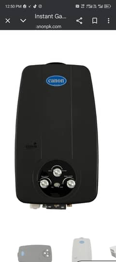 canon geyser in black color new condition  8 litre