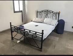 Steel Bed with mattress Queen size