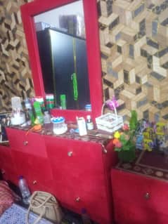 3 door almari with bed dressing  with side tables