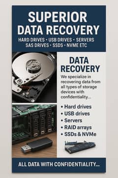 Professional Complete Data Recovery from all types of storages