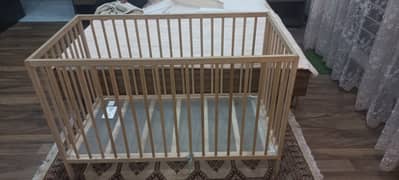 IKEA Baby crib/cot with IKEA mattress, protector and cot set (USED)