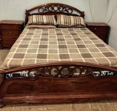 Queen Side bed  with set