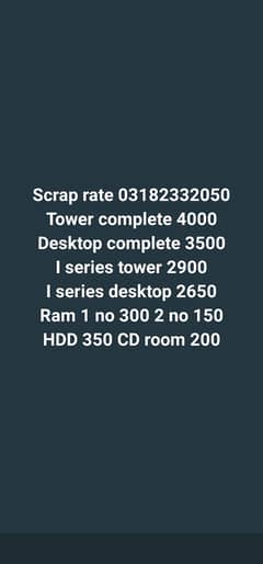 computer scrap best rate