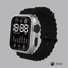 unisex waterprof digital display watch in black blue green orange