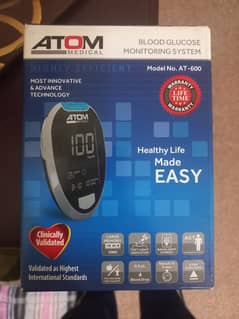 Atom Blood Glucose Sugar Test Meter Kit Glucometer Diabates with free