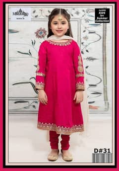 Charming Girls 3Pcs Embroided lawn suit