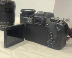 Canon 750D with box,charger ,battery , 2 lenses,camera bag