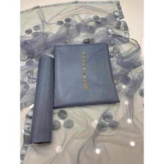 3 Pcs Women's Unstitched Silk Plain Suit
