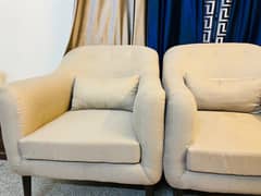 10/10 Beige Color 2 Pair Sofa Chairs