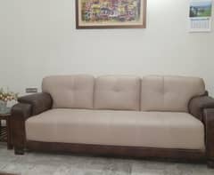 Brown leather sofa