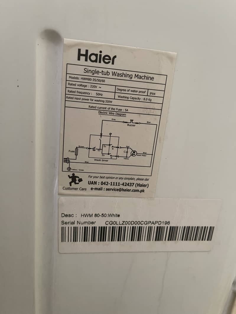 Haier single tub washing machine 4