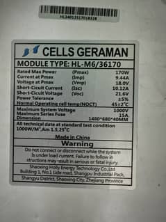 Solar plates 170W