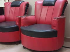 sofa set red and black 7 seater