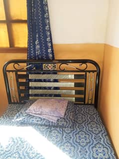 4 piece wooden set plus iron bed and iron wardrobe