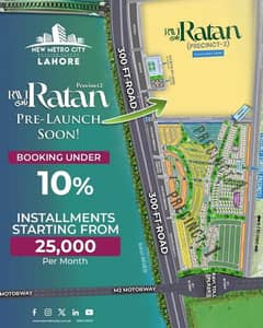 Direct Deals Marketing Offers Prime Location Plots Available On Easy Installement Plan in Pricint 2 New Metro City Lahore