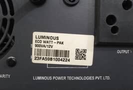 ~ UPS ~ LUMINOUS ECO WATT-PAK 900VA/12V