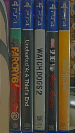 Farcry6. Mortalkombat11. Uncharted4. Watchdogs2. Spiderman