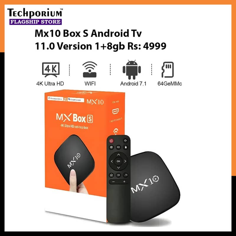 Android Smart TV Box & Wireless Remote Mxq, H96 Max, X96q LCD, LED 6