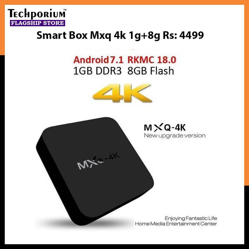 Android Smart TV Box & Wireless Remote Mxq, H96 Max, X96q LCD, LED 8