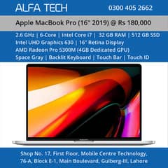 Apple MacBook Pro 16"-2019-Space Gray (i7-32-512-16”-4GB) - ALFA TECH