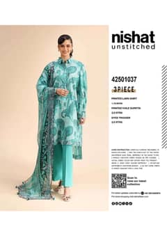 Nishat 3 pc suit digital lawn print