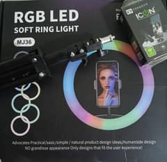 RGB Ring light with sturdy flexible stand + icon mic