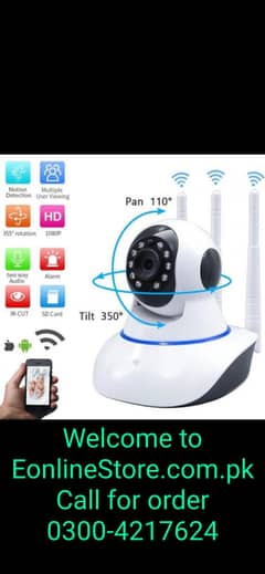 Wireless Wifi CCTV Camera 3 antenna PTZ 360