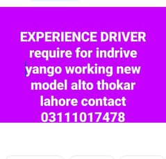 Driver needed for indrive yango